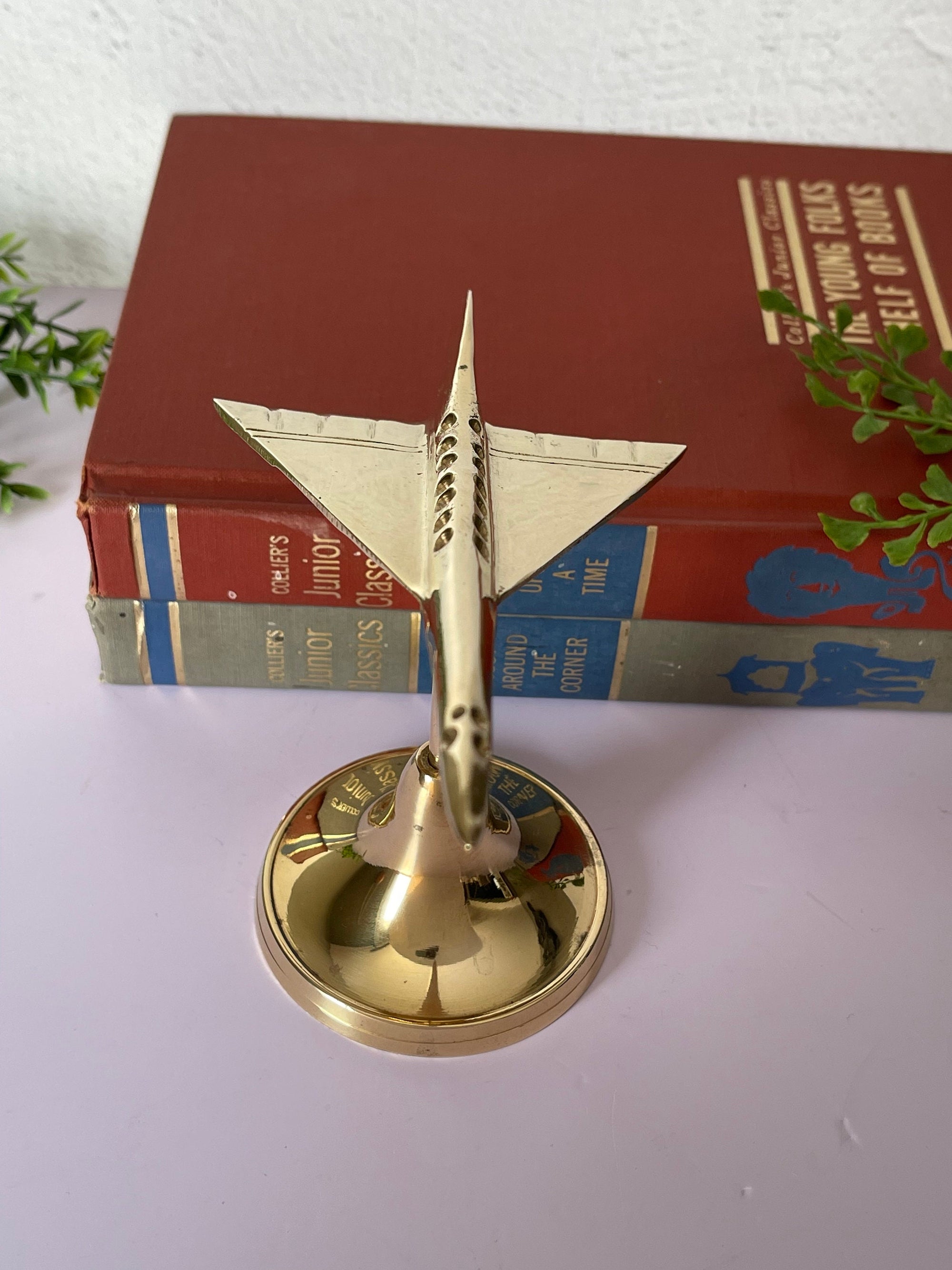 Vintage Brass Jet on Stand