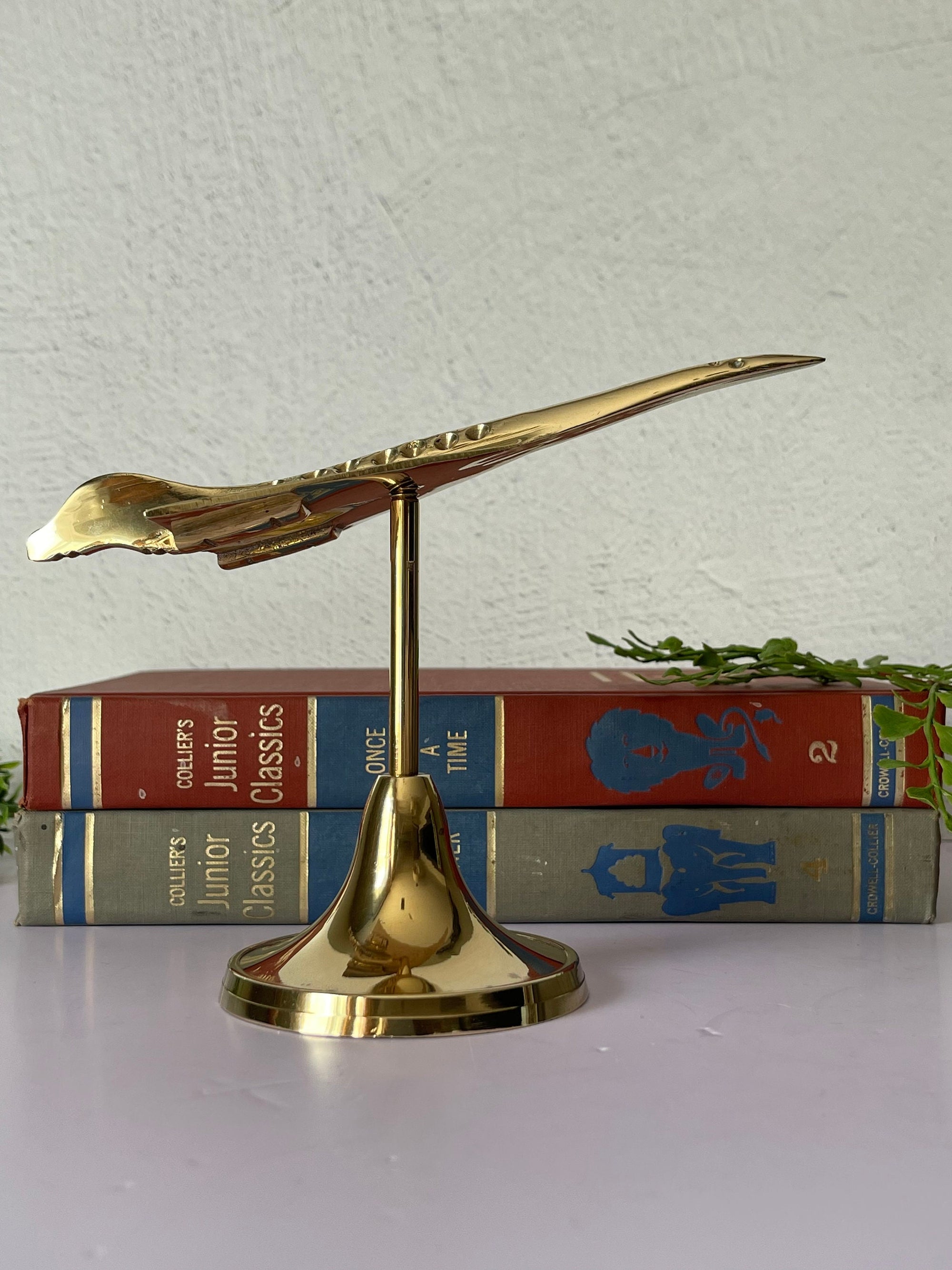 Vintage Brass Jet on Stand