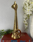 Modern Tall Vintage Brass Hand Etched Cat