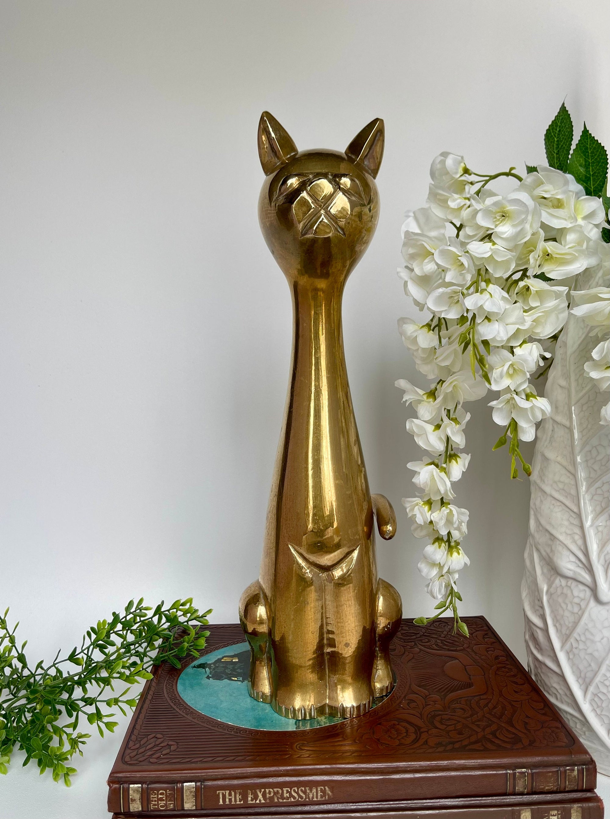 Vintage Brass Large Retro Cat