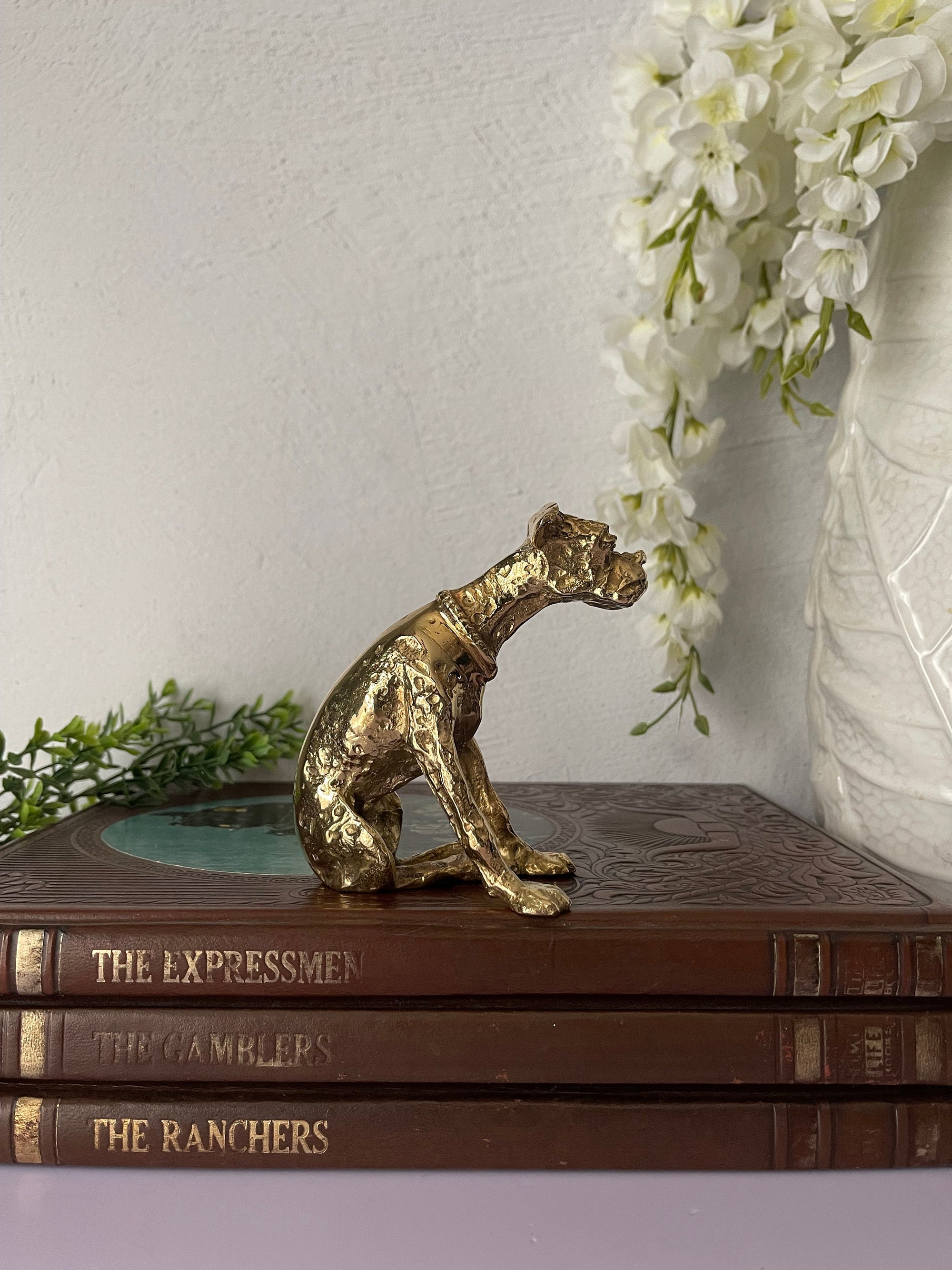 Old Vintage Brass Dog