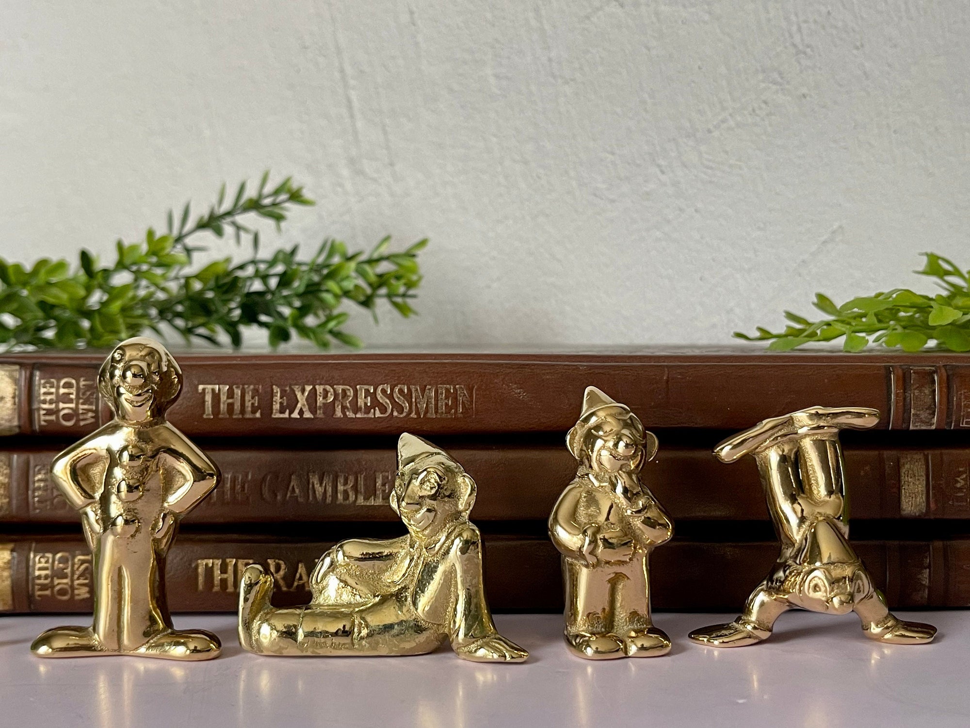 Vintage Brass Miniature Clown Set