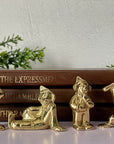 Vintage Brass Miniature Clown Set