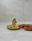 Vintage Brass Horse Head Trinket Dish – Equestrian Vanity or Desk Catchall