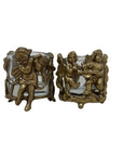 Vintage Brass Cherub Votive Candle Holders
