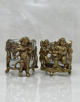 Vintage Brass Cherub Votive Candle Holders