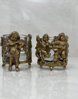 Vintage Brass Cherub Votive Candle Holders