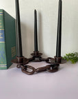 Metal Chain Link Three Light Candelabra