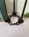 Metal Chain Link Three Light Candelabra