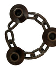Metal Chain Link Three Light Candelabra