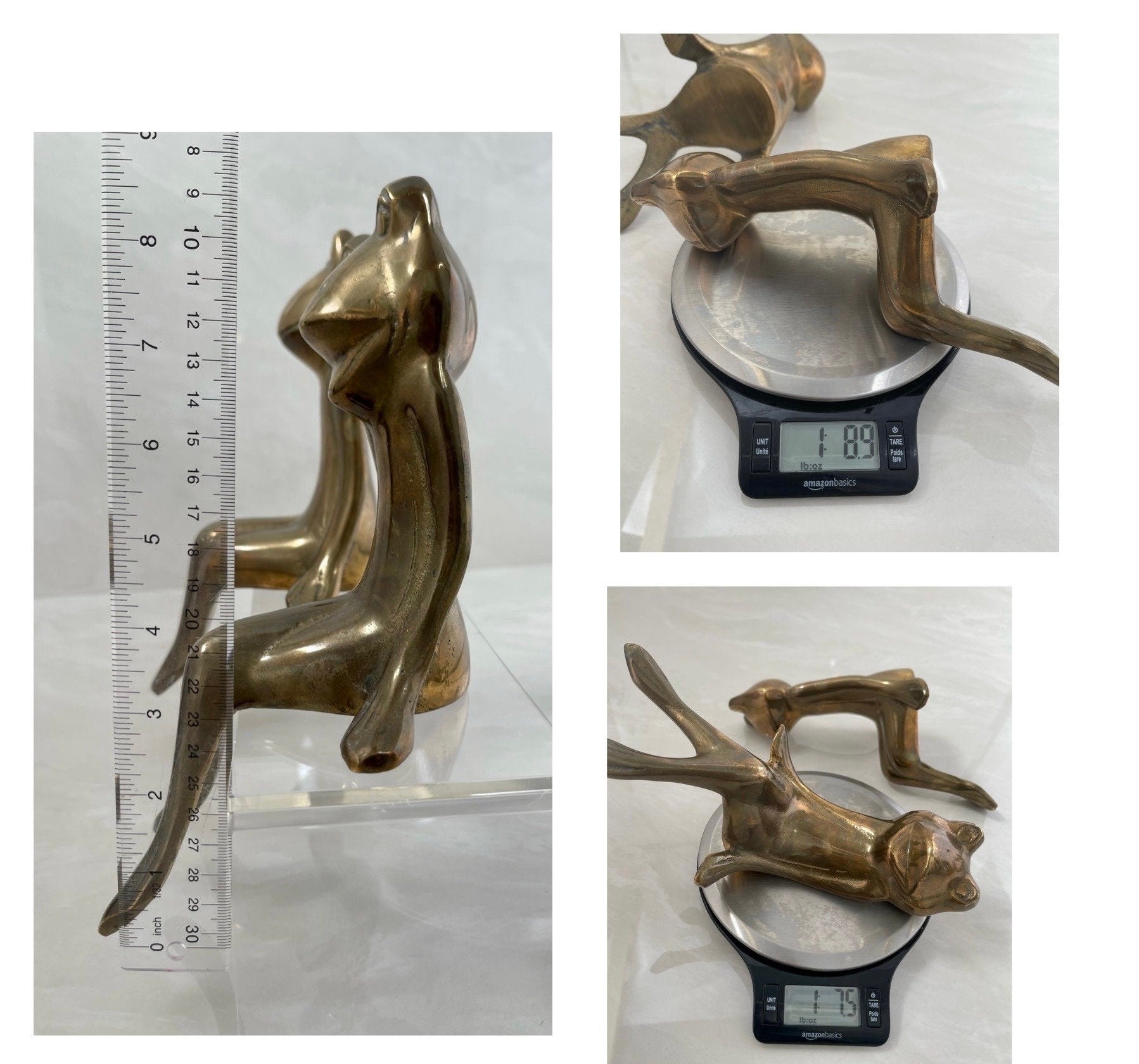 Vintage Brass Frog Couple