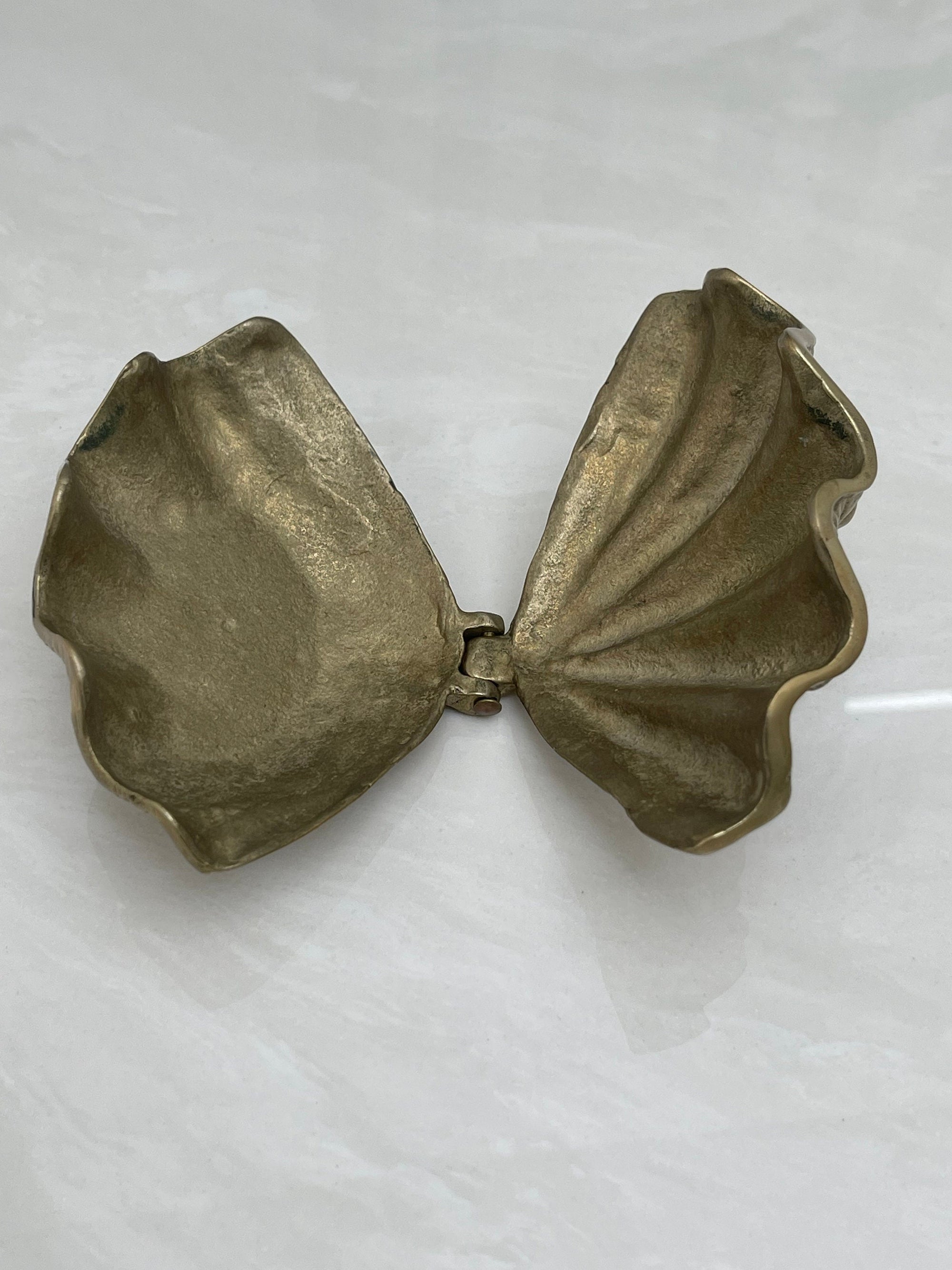 Vintage Brass Shell Trinket Dish