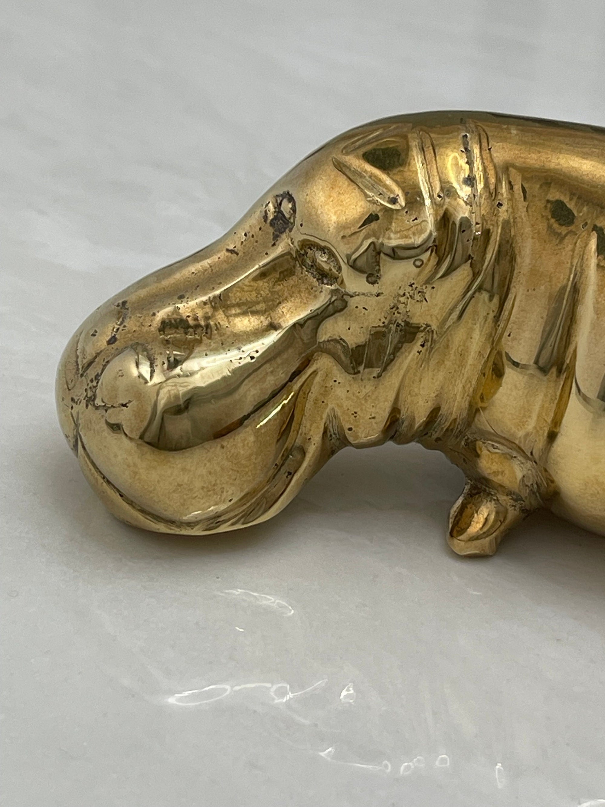 Vintage Brass Hippo