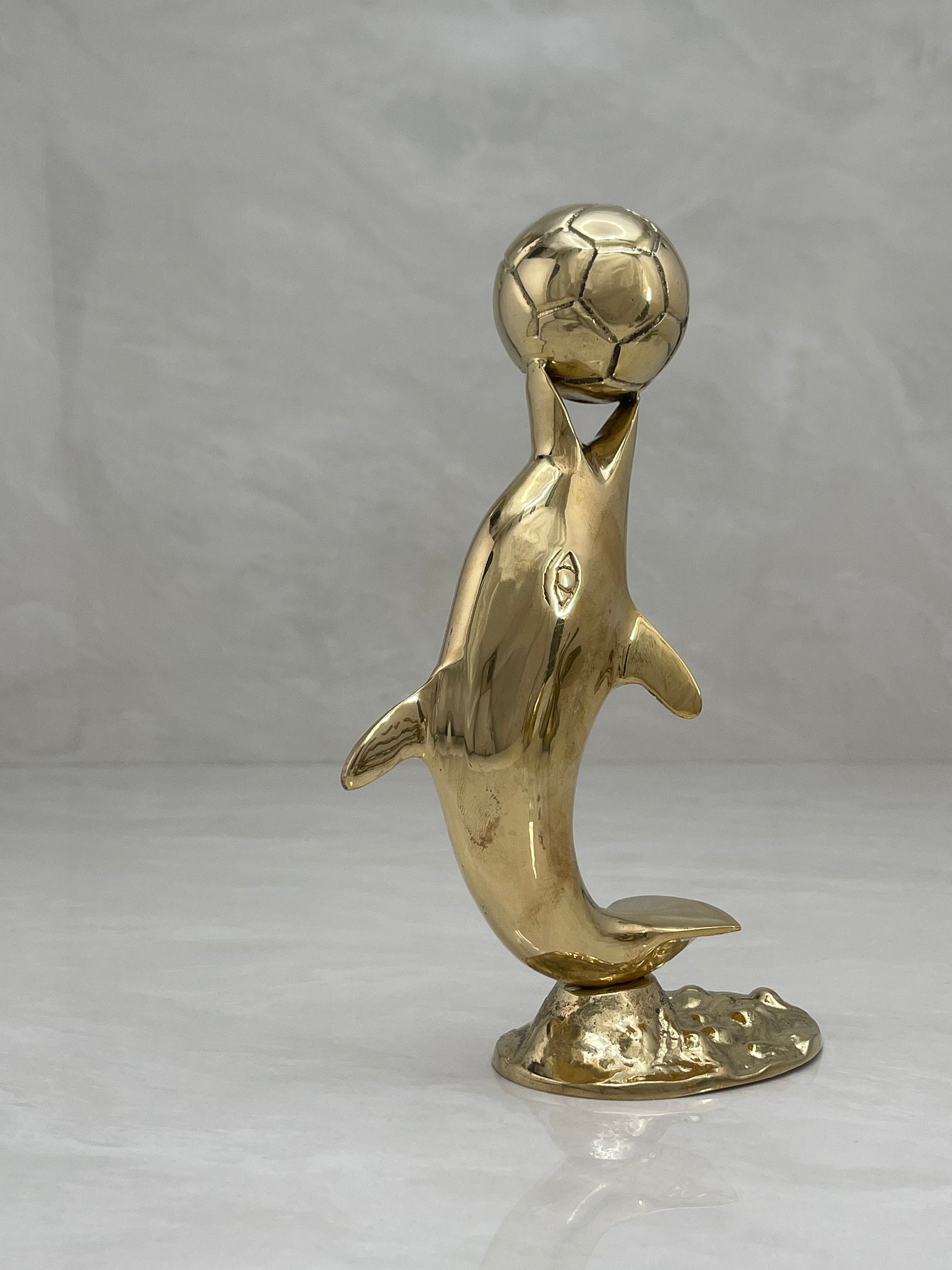 Brass Dolphin with Ball