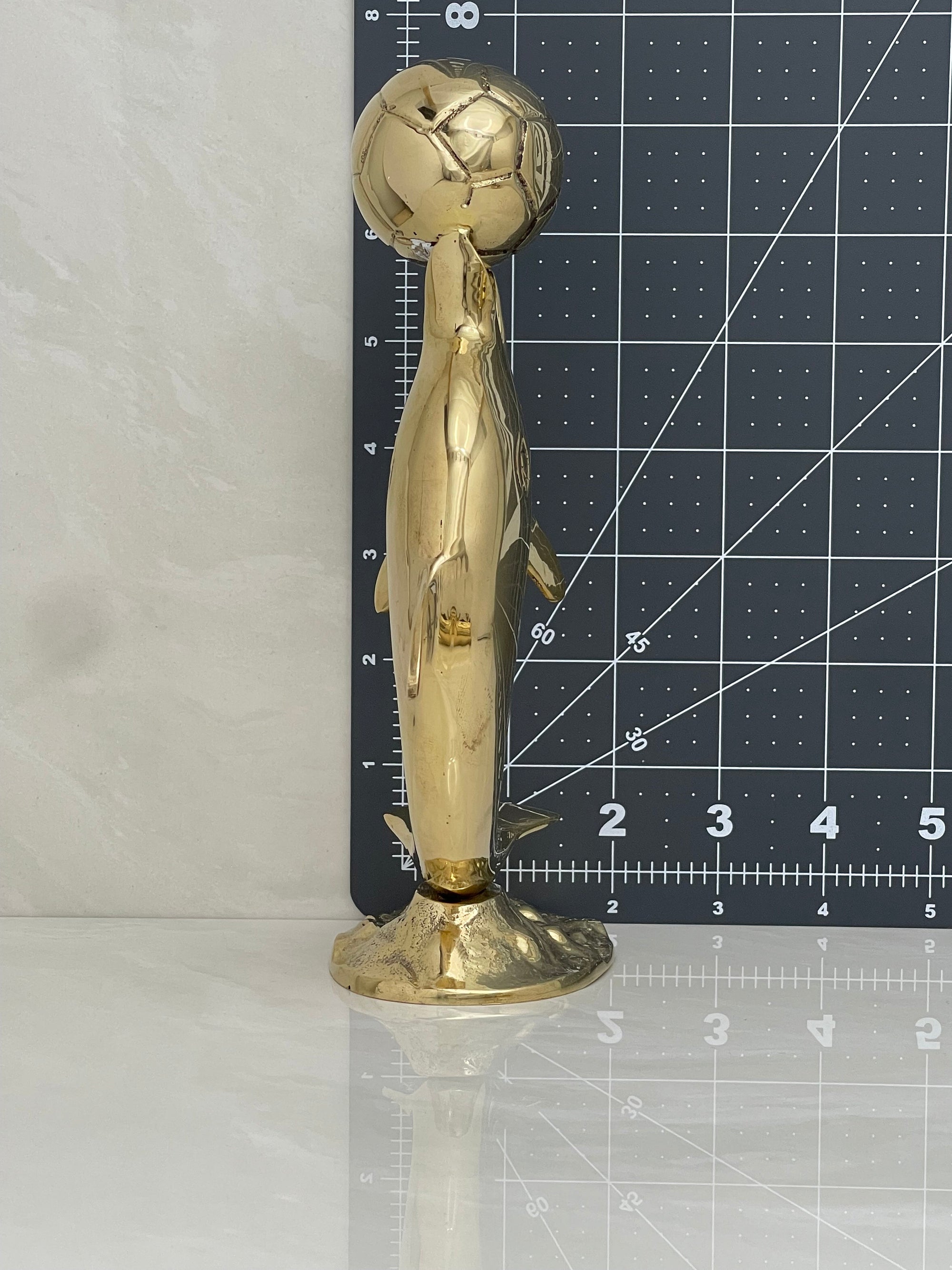 Brass Dolphin with Ball