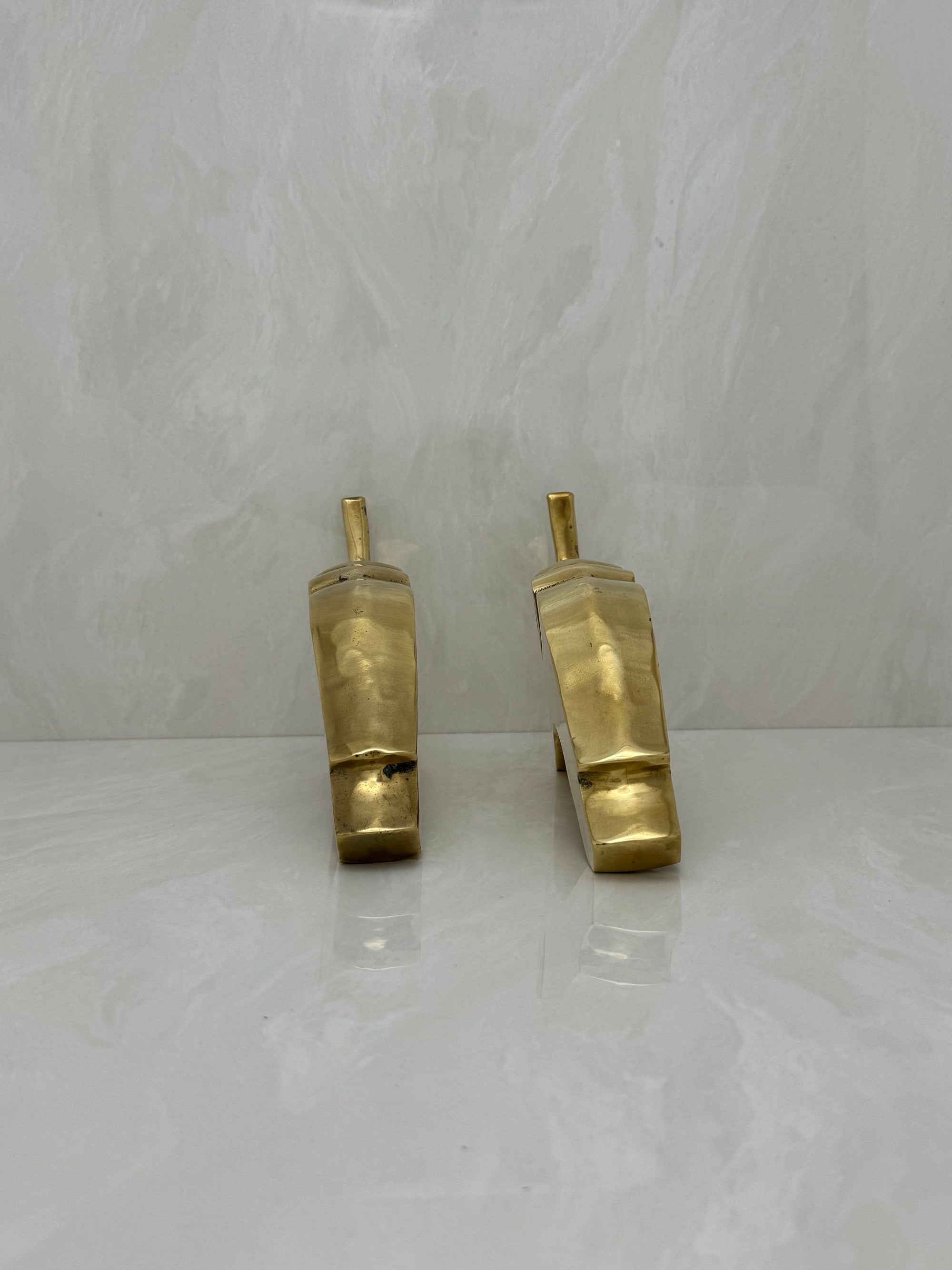 Vintage Brass Trunk Up Elephant Pair