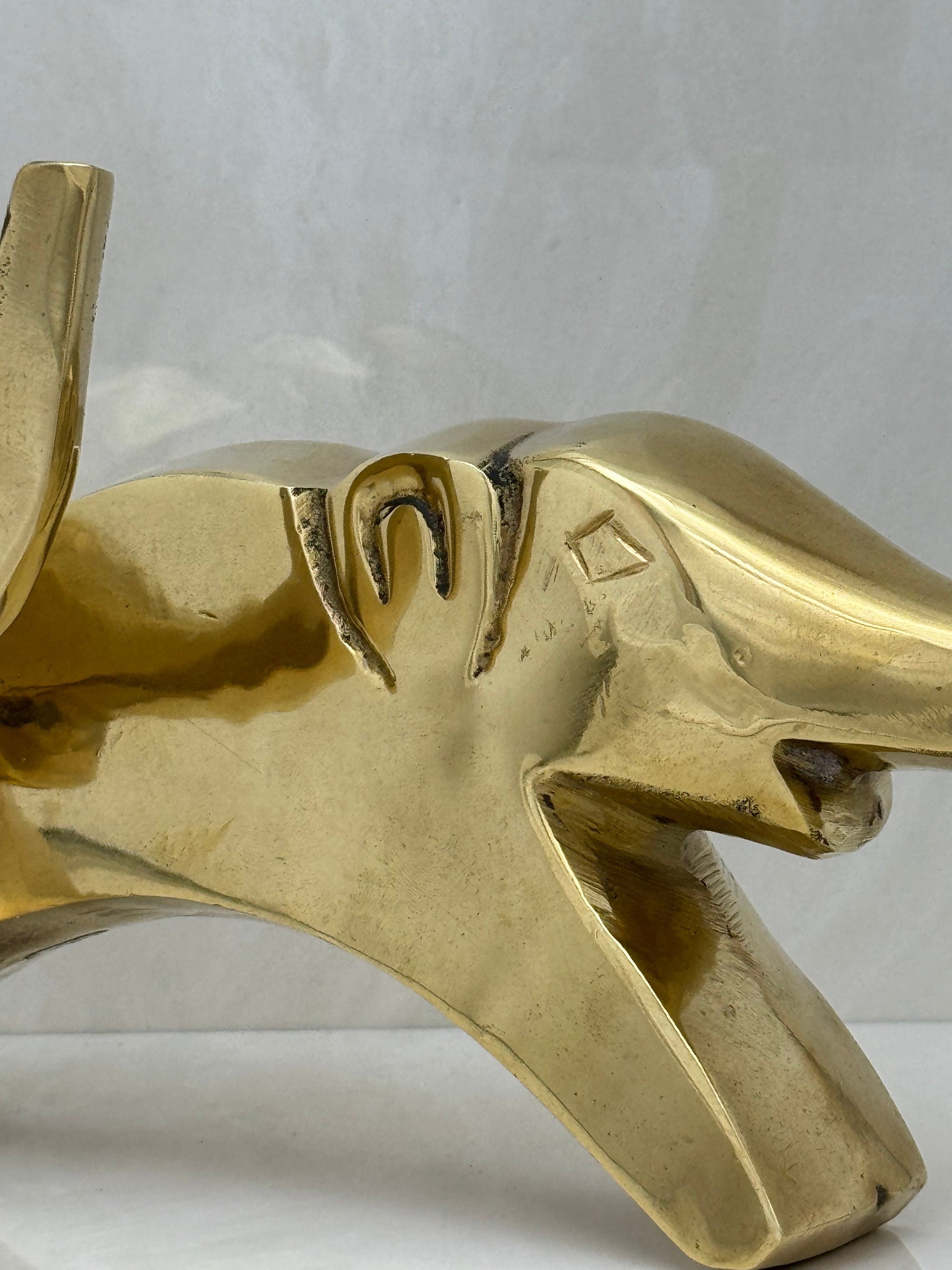 Vintage Brass Trunk Up Elephant Pair