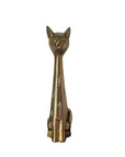12 inch Tall Vintage Brass Hand Etched Cat