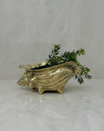 Vintage Nautical Brass Shell Planter