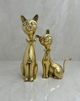 Vintage Brass Cats with Bow tie-A Pair