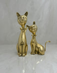 Vintage Brass Cats with Bow tie-A Pair