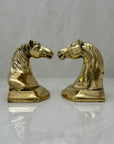 Vintage Brass Horse Head Bookends-A Pair