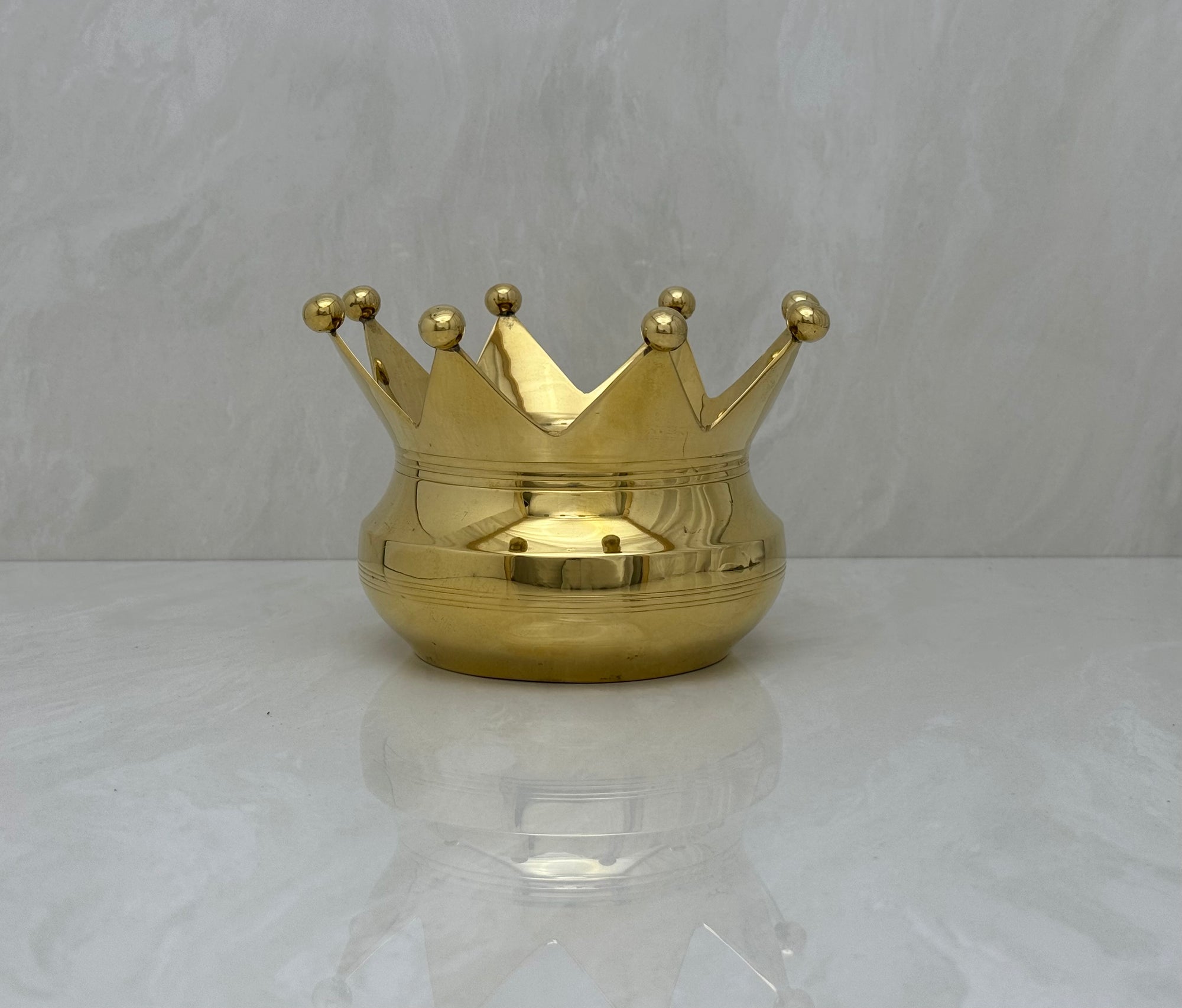 Vintage Brass Crown-Shaped Bowl