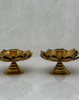 Vintage Brass Flower Candleholders-A Pair