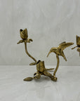 Vintage Brass Hummingbird Candleholders-A Pair