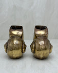 Vintage Brass Shell Vases/Bookends-A Pair