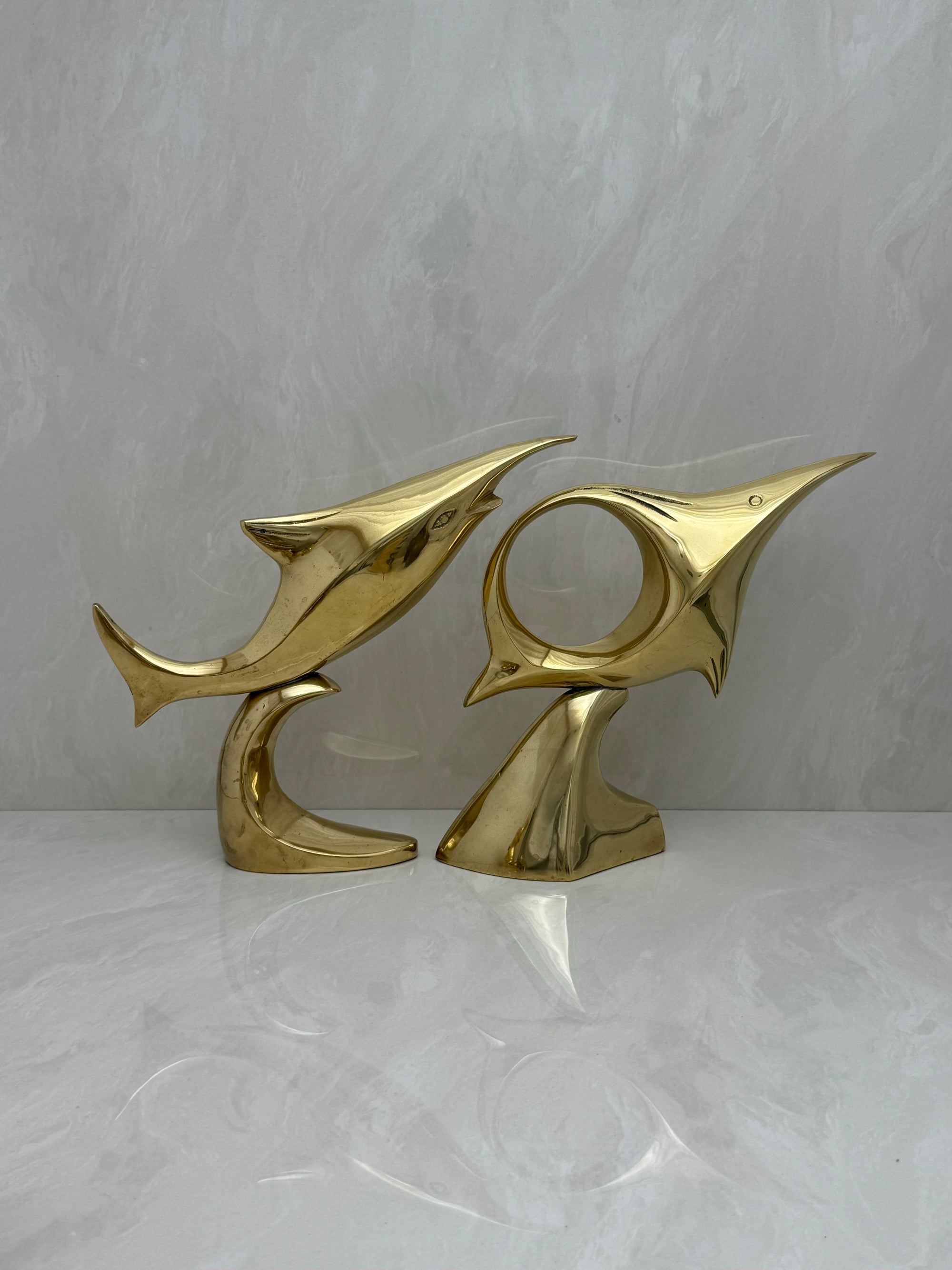 Brass Fish on Stand- A Pair