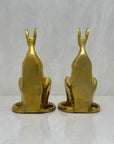 Vintage Brass Bookends Mama Kangaroo with Joey in Marsupium-A Pair by Sarreid