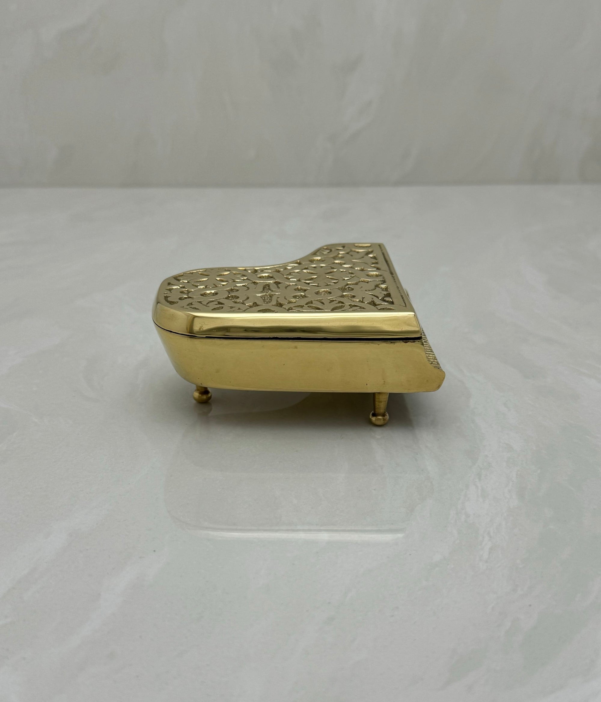 Vintage Brass Piano Trinket Box