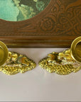 Vintage/Antique Brass Lion Candleholders- A Pair