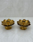Vintage Brass Flower Candleholders-A Pair