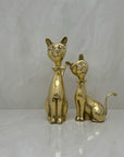 Vintage Brass Cats with Bow tie-A Pair