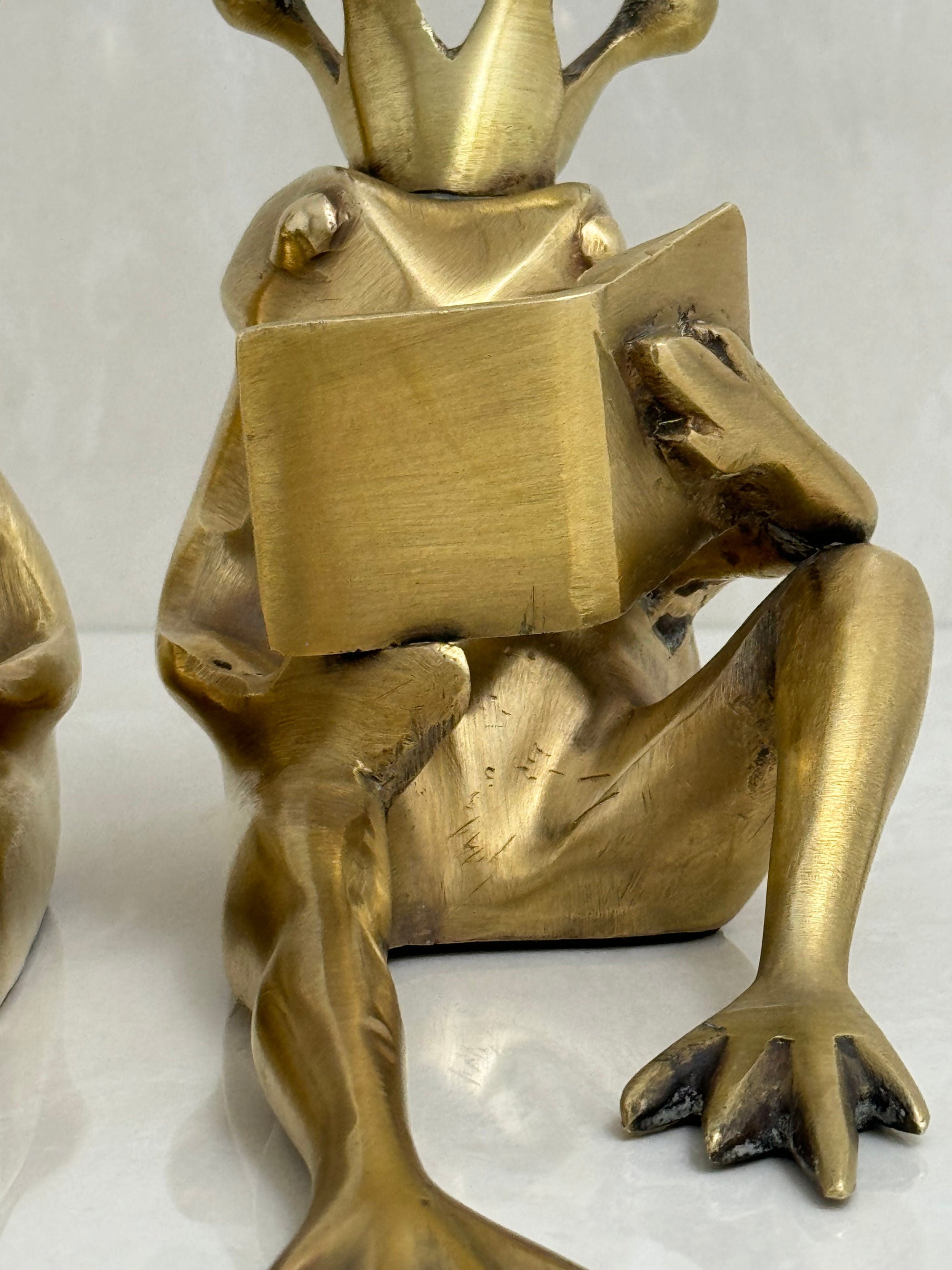 Bronze Frog Prince Bookends-A Pair