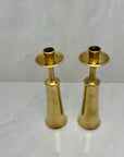 Vintage Brass Candleholders- A Pair By Jens Quistgaard Marked Dansk Design Denmark