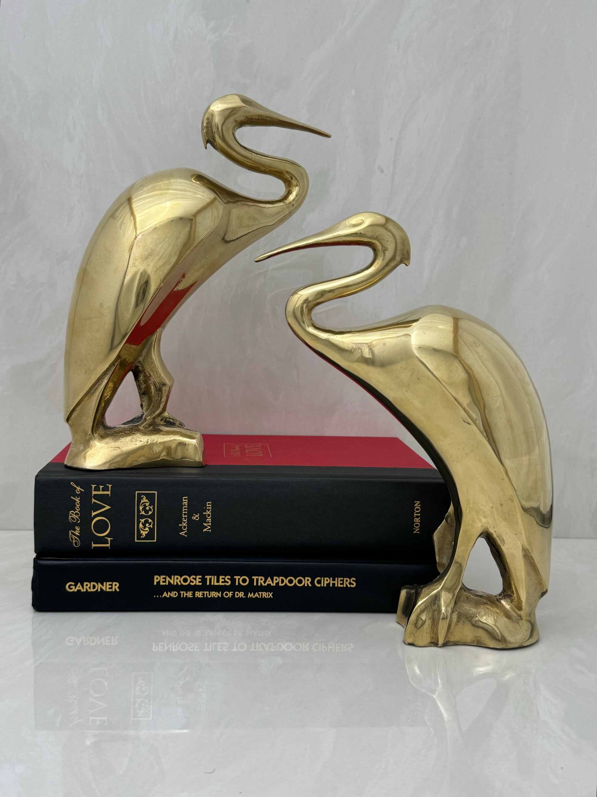 Vintage Brass Heron Birds-A Pair