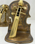 Vintage Brass Guitar Bookends-A Pair