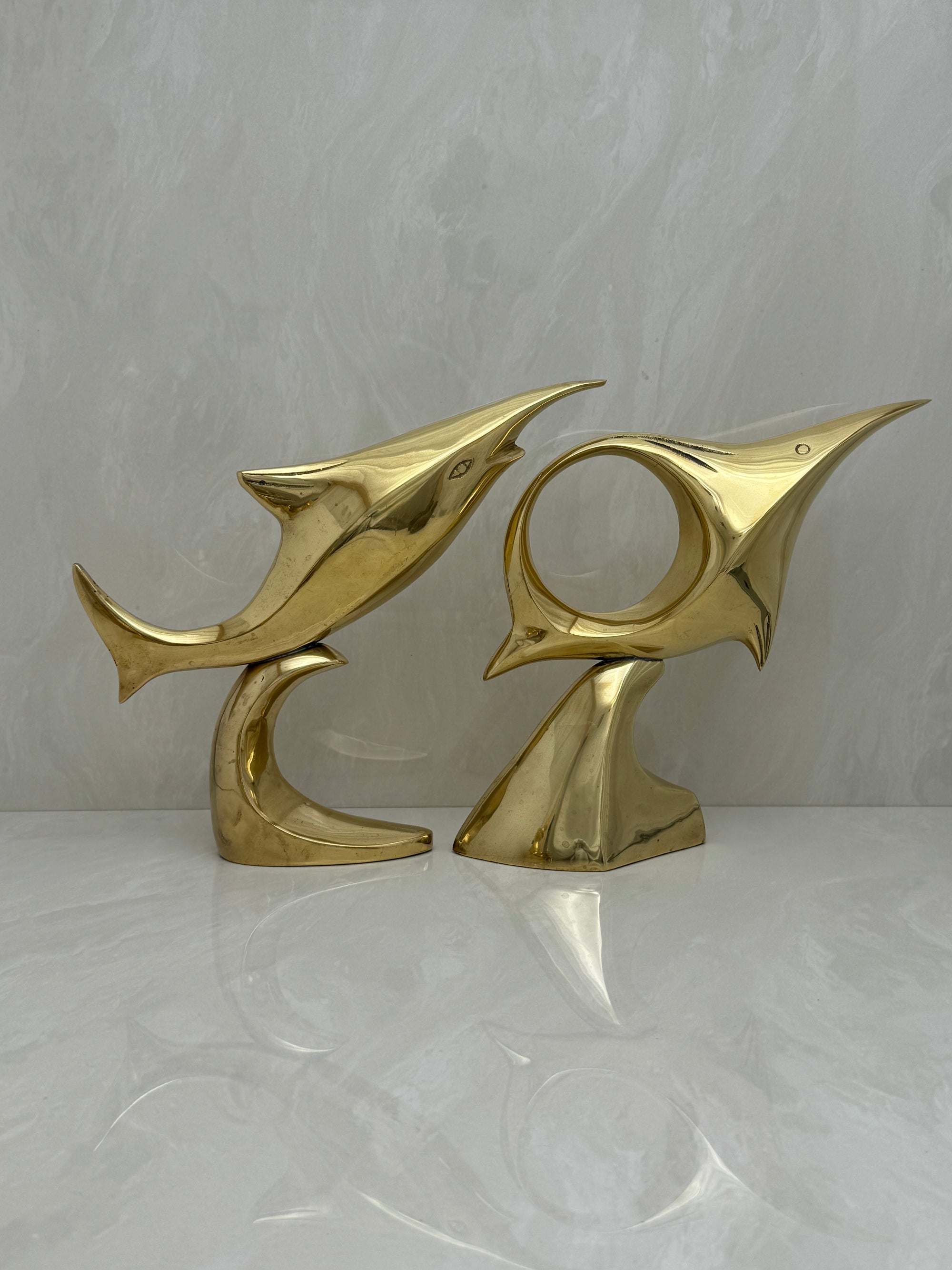 Brass Fish on Stand- A Pair