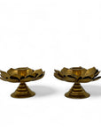 Vintage Brass Flower Candleholders-A Pair