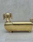 Vintage Brass Dachshund Trinket Box