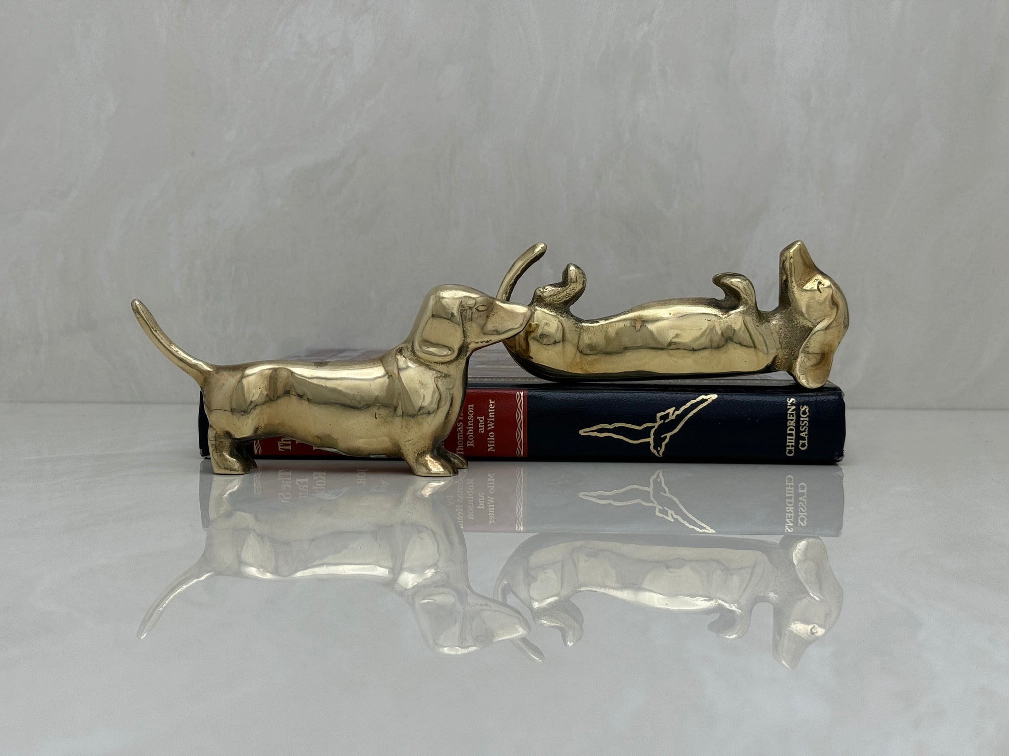 Vintage Brass Dachshund Dogs-A Pair