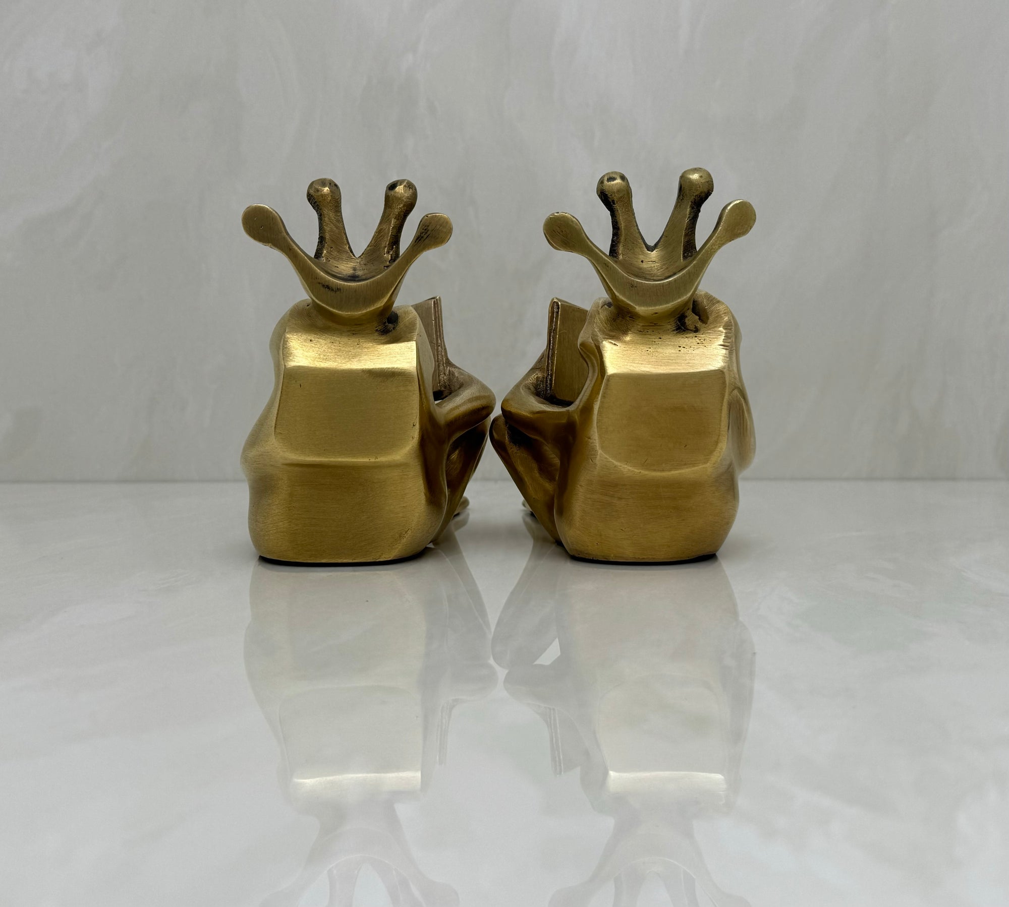 Bronze Frog Prince Bookends-A Pair