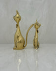 Vintage Brass Cats with Bow tie-A Pair