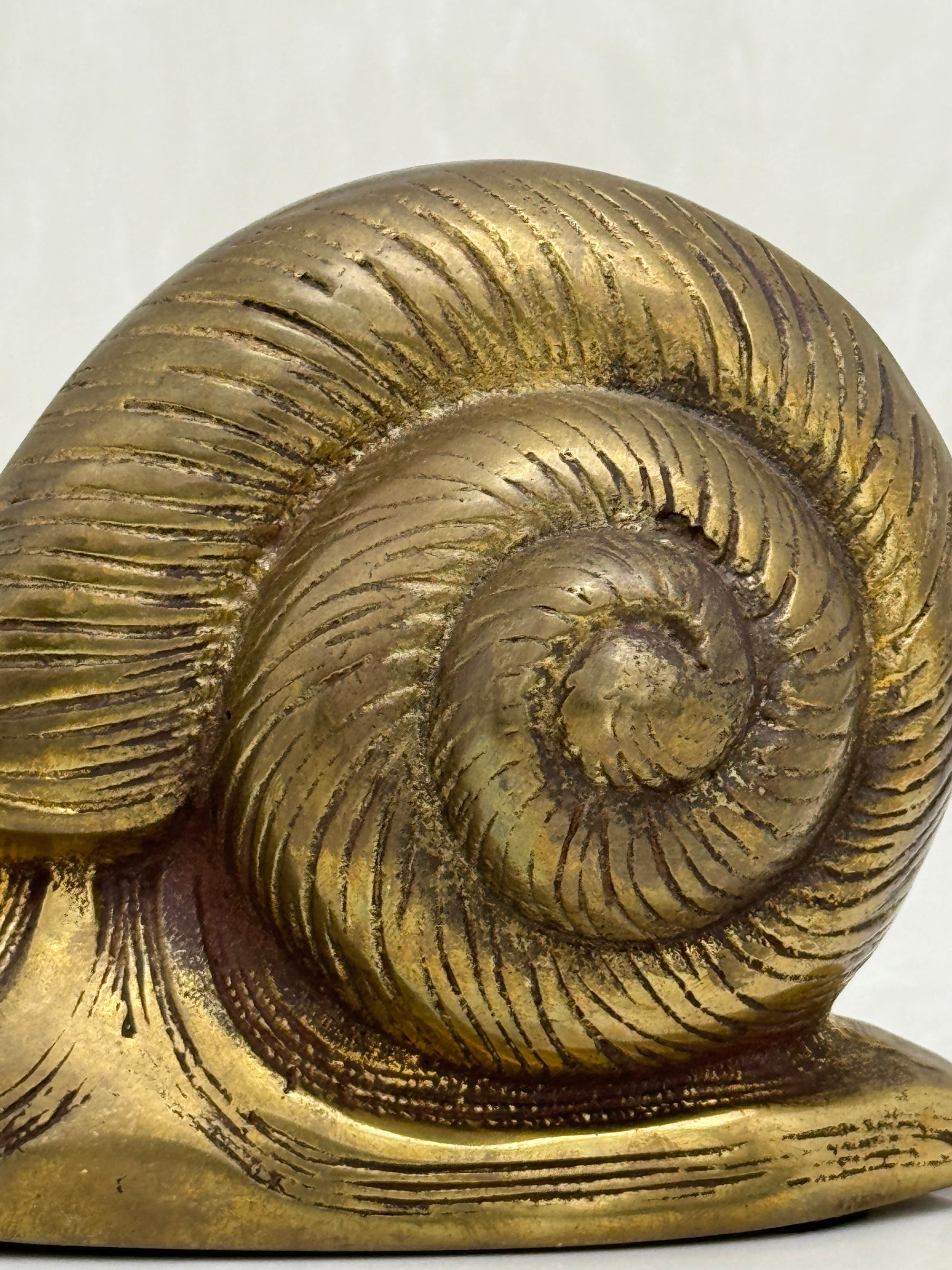 Vintage MCM Brass Snail