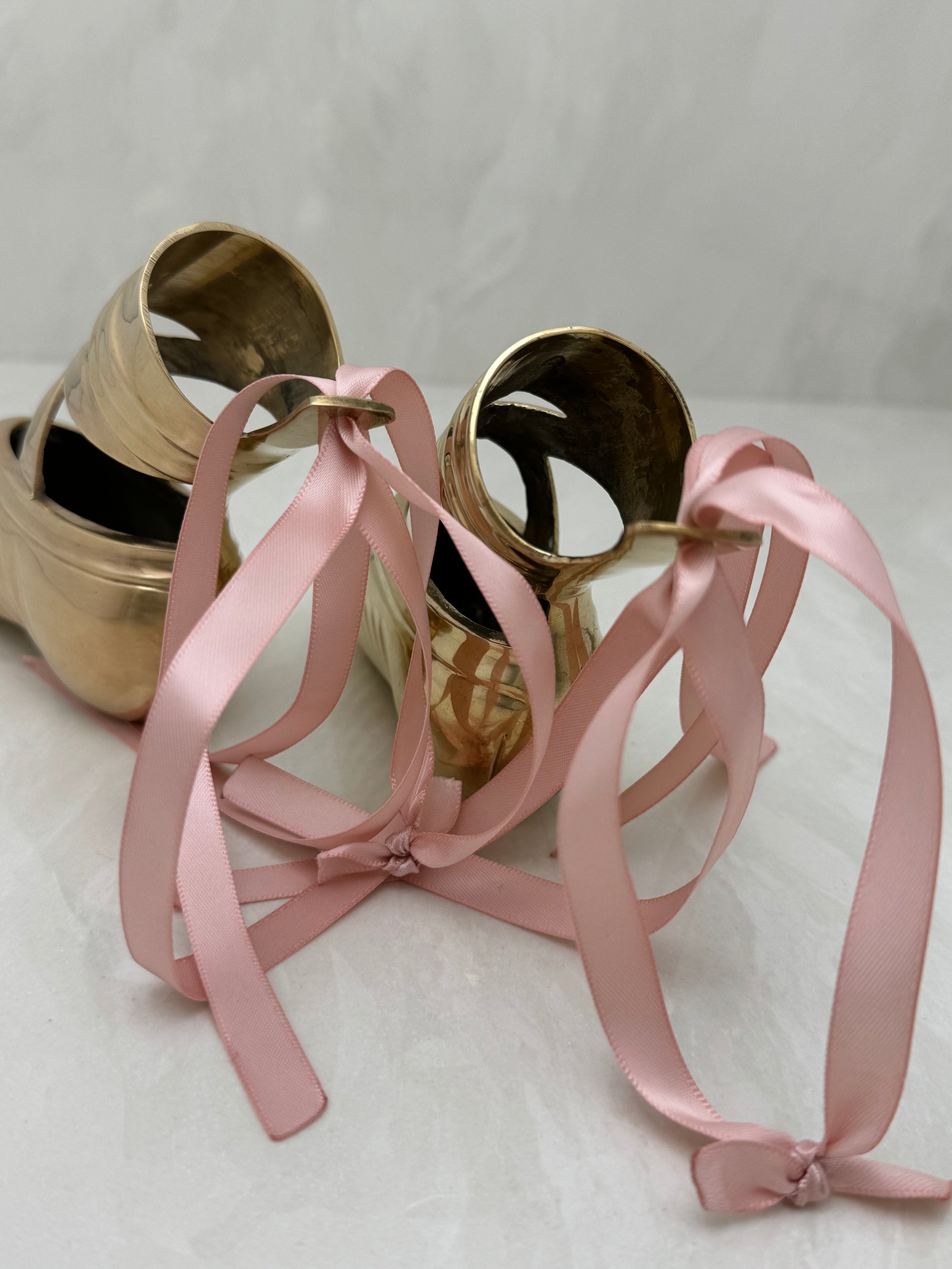 Vintage Brass Ballerina Slippers-A Pair