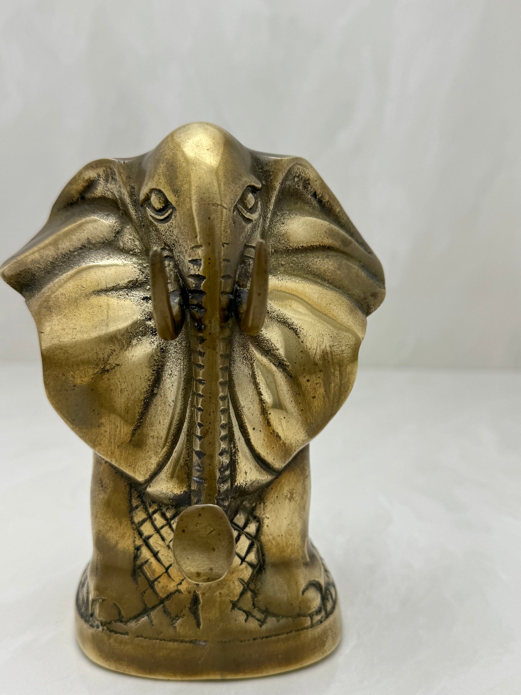 Vintage Brass Elephant Bookends-A Pair