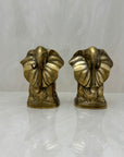 Vintage Brass Elephant Bookends-A Pair